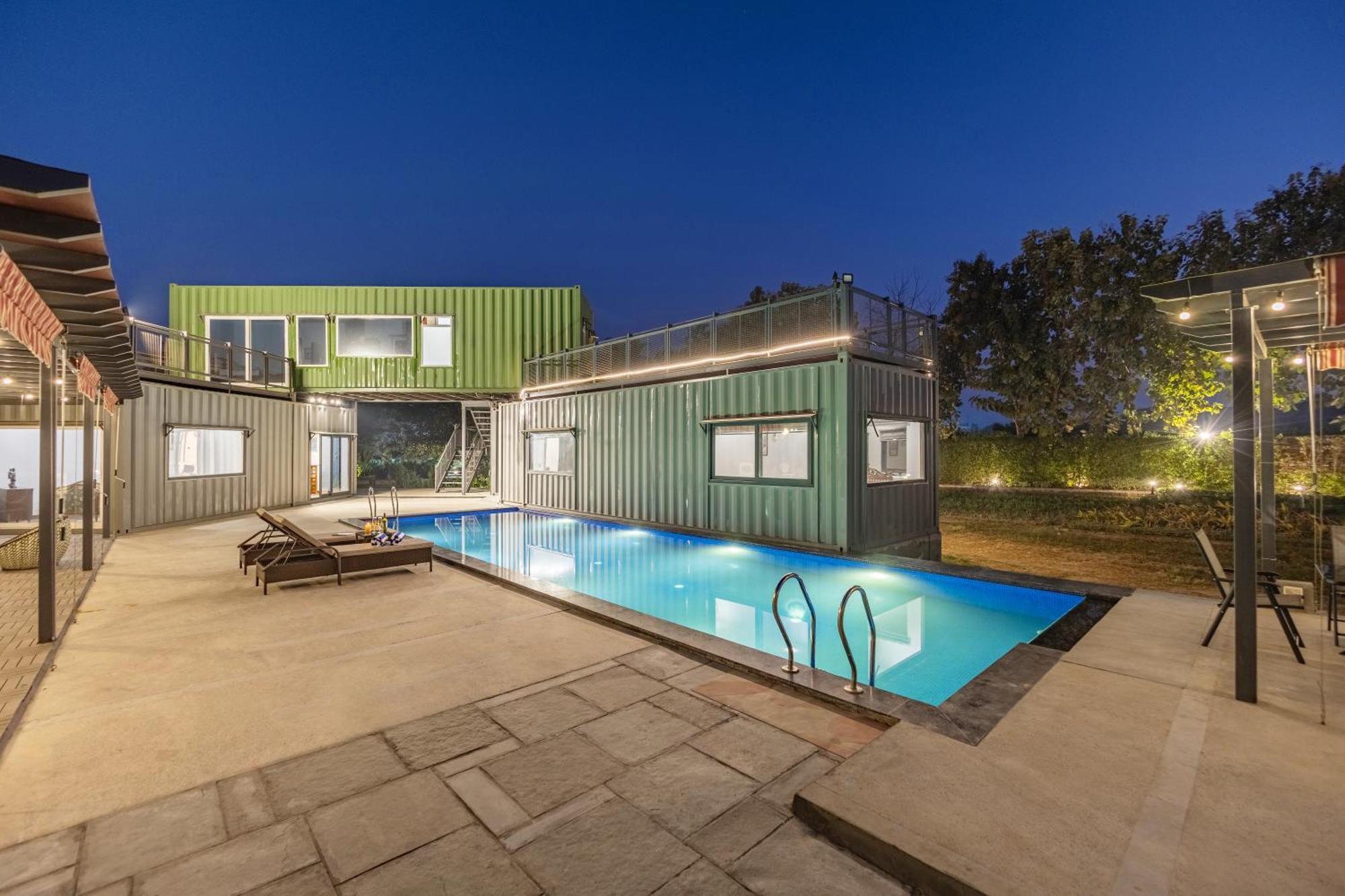 Vila Elivaas Hidden Oasis 4Bhk With Pool, Mud House & Container House Dhauj Exteriér fotografie
