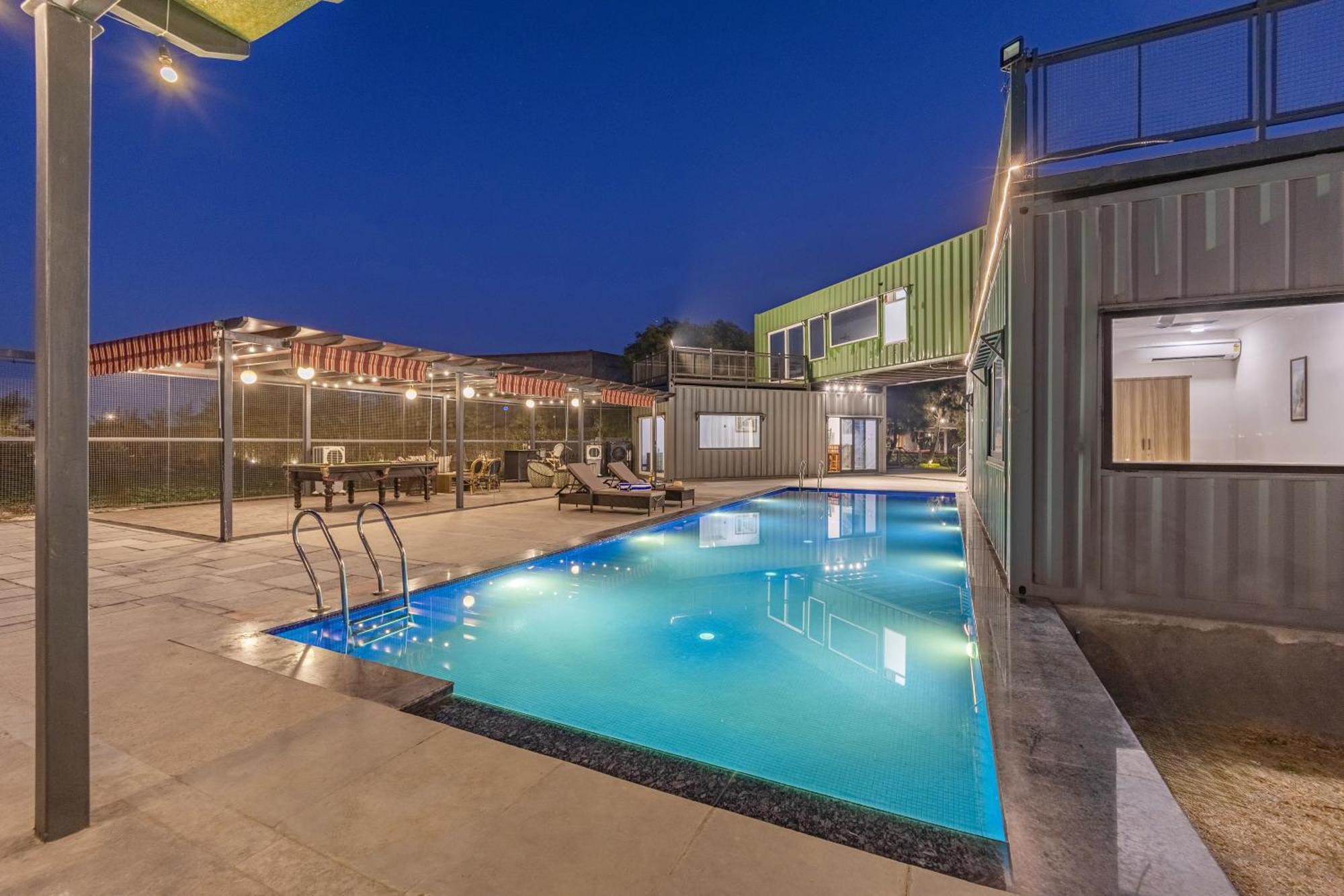 Vila Elivaas Hidden Oasis 4Bhk With Pool, Mud House & Container House Dhauj Exteriér fotografie